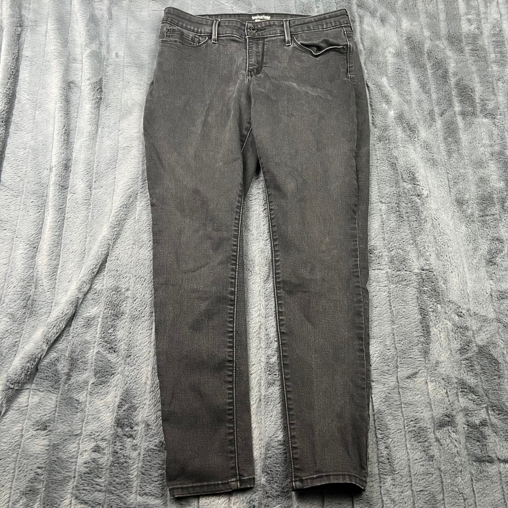 Signature by Levi Strauss Modern Skinny Jeans Womens 14M Black Stretch Denim